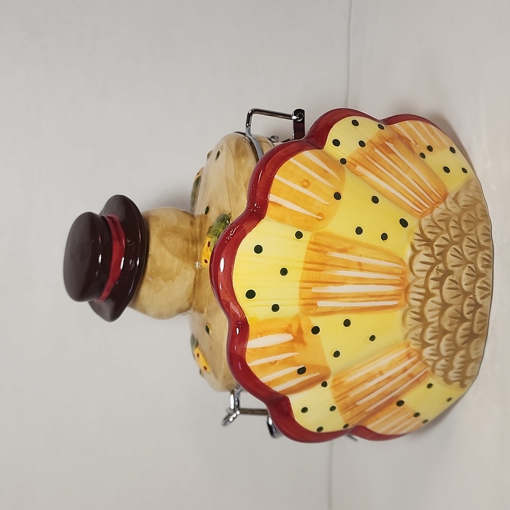Turkey Biscuit Ceramic Cannister Jar  "Thanksgiving Theme" Home Decor Kitchen - Picture 5 of 12